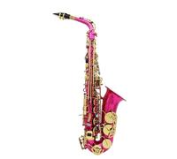 Beginner saxophone Eb Alto Saxophone Brass Body Sax Set With Case Saxophone Accessory Professional Woodwind Instruments(Rose Red)