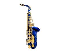Beginner saxophone Eb Alto Saxophone Brass E Flat Sax 802 Key Type Woodwind Instrument With Rod Cloth Gloves Strap Padded Case(Blue)