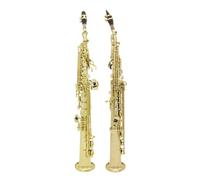 Beginner saxophone Music Lover Soprano Saxophone Bb Brass Straight Pipe Professional Musical Instrument With Box Reed Parts And Accessories(Golden)