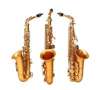 Beginner saxophone Professional Beginners Adults Alto Saxophone Flat E Tone Brass Tube Body White Shell Button Frosted Saxophone Set(B)