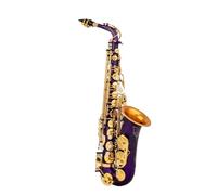 Beginner saxophone Professional For Beginners Eb Alto Saxophone Matte Black Red Blue Purple Plated Carved Surface E Flat Sax With Case(PURPLE)