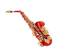 Beginner saxophone Professional For Beginners Eb Alto Saxophone Matte Black Red Blue Purple Plated Carved Surface E Flat Sax With Case(Red)