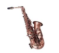 Beginner saxophone Professional Red Bronze Bend Eb E-flat Alto Saxophone Sax Key Carve Pattern With Case Gloves Straps Brush(B)