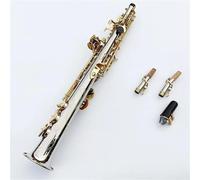 Beginner saxophone Professional Soprano Saxophone Silver Plated Body Gold Lacquer Key Brass Saxophone Straight Pipe B(b) With Case