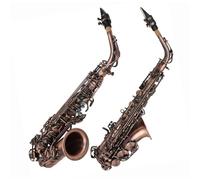 Beginner saxophone Red Antique Alto Saxophone E-flat Alto Saxophone Eb Saxophone Brass Material With Strap Cloth Bracket Accessory(A)