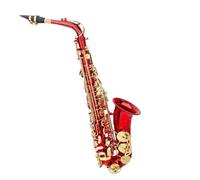 Beginner saxophone Red Eb Alto Saxophone For Beginners Adults Brass E Flat Key Type Saxophone Woodwind Instrument With Parts(A)