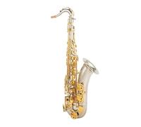 Beginner saxophone Silver-plated Bb Tenor Saxophone Body Keys Professional Beginner Instrument With Case And Accessories(A)