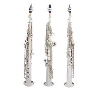 Beginner saxophone Silver Soprano Saxophone Bb Flat Professional Brass Straight Sax With Case Musical Instrument Accessories