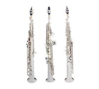 Beginner saxophone Silver Soprano Saxophone Bb Flat Professional Instrument Brass Straight Sax With Case Musical Instrument Accessories