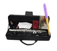 Beginner saxophone Silvery Straight Soprano Saxophone Professional B Flat Brass Saxophone Woodwind Instrument With Case Reed