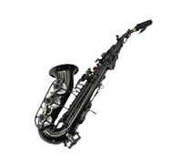 Beginner saxophone Small Curved Soprano Saxophone Professional Woodwind Instrument B Flat Key Performance Type All Black Nickel