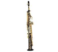 Beginner saxophone Soprano Saxophone B-tuned Straight Tube Gold Lacquer Saxophone Instrument Professional With Case Accessories(Black)