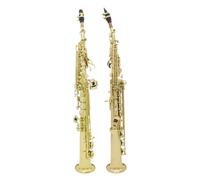 Beginner saxophone Soprano Saxophone Bb Brass Body Straight Sax Professional Saxfone Instrument With Case Reeds Parts & Accessories(Golden Sax)
