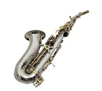Beginner saxophone Soprano Saxophone Bb Silvering Brass Musical Instrument Woodwind Instrument With Case Accessories(A)