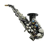 Beginner saxophone Soprano Saxophone Black Plated In B-flat Sax Musical Instrument Woodwind Instruments With Case Accessories(C)