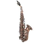 Beginner saxophone Soprano Saxophone Brass Golden Carve Pattern Sax Reeds Neck Wind Instrument Accessories(Red Antique)