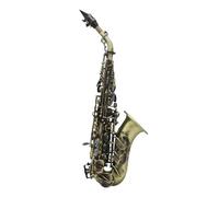 Beginner saxophone Soprano Saxophone Brass Golden Carve Pattern Sax Reeds Neck Wind Instrument Accessories(Cyan Antique)