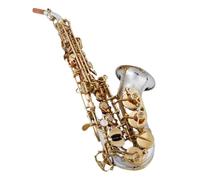Beginner saxophone Soprano Saxophone Silvering Gold Key With Case Sax Ligature Reeds Neck Professional Saxophone Instruments(B)