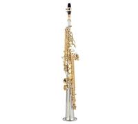 Beginner saxophone Soprano Saxophone Silvering Gold Key With Case Soprano With Instrument Accessories Professional Practice Performance(A)