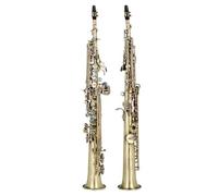 Beginner saxophone Soprano Saxophone Straight Bb Brass Body Woodwind Instrument With Case Stand Set Reed Accessories(A)