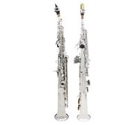 Beginner saxophone Soprano Saxophone Straight Bb Brass Body Woodwind Instrument With Case Stand Set Reed Accessories(F)