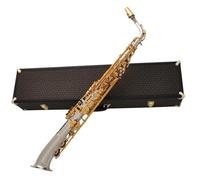 Beginner Saxophones Professional Straight Tube Alto Saxophone With Silver E Flat Tuning Curved Bell Mouth Hard Case