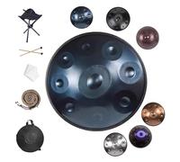 Beginner Steel Handpan 22 Inch 9/10/12 Notes Steel Drums Sets with Bag 432/440Hz Percussion Instrument With Drum Tripod for Beginners, Meditation, Yoga & Sound Healing(Blue,440HZ/10Note)