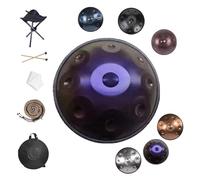 Beginner Steel Handpan 22 Inch 9/10/12 Notes Steel Drums Sets with Bag 432/440Hz Percussion Instrument With Drum Tripod for Beginners, Meditation, Yoga & Sound Healing(Deep Purple,440HZ/10Note)