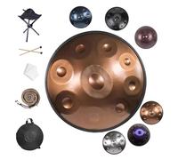 Beginner Steel Handpan 22 Inch 9/10/12 Notes Steel Drums Sets with Bag 432/440Hz Percussion Instrument With Drum Tripod for Beginners, Meditation, Yoga & Sound Healing(Gold,440HZ/9Note)