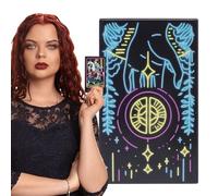Beginner Tarot Deck, Meditation Cards, 4.13x2.44x1.1 Inches Set with Divination Tools, Standard Portable Board Game Kit, Fortune Reading Collection with Stylish Design, Spiritual Playing for Experts