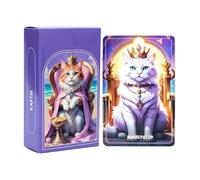Beginner Tarot Deck, With 78 Piece Cat Theme Oracle Set, 10.5x6.2cm, Easy Reader Tarot Cards, Collectible Spiritual Guidance Deck, Illustrated Divination Cards, For Meditation Home Party Use