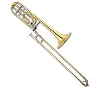 Beginner Trombone Bb F Dual Bore Tenor Trombone Professional Grade Lacquered Gold Finish For Concert Bands