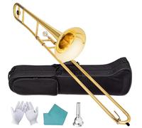 Beginner Trombone Tenor Trombone Beginner B Flat Key Harpsichord Brass Instrument Gold Plated Nickel Silver