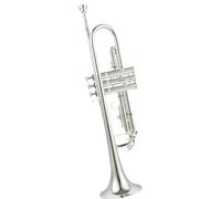 Beginner trumpet Bb Trumpet B Flat Brass Silver Plated Professional Trumpet Musical Instruments With Leather Case Phosphorus Copper(Color:Silver)
