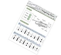 Beginner Trumpet Chord Finger Practice Tool Tear Resistant Coated Paper Trumpet Fingering Guide for Classroom Teaching Copperplate