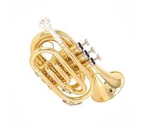 Beginner Trumpet Palm Pocket Trumpet B Flat Silver-plated Brass Trumpet Musical Instrument Beginner Professional