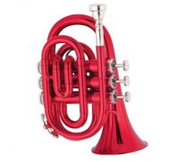 Beginner Trumpet Red Professional Bb Pocket Trumpet Brass And Stainless Steel Standard Trumpet Full Tone