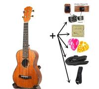 Beginner Ukulele 26 Inch Tenor Full Solid Mahogany Body Guitar Hawaiian 4 String Guitar Ukulele String Instrument(Size:Electric Standard all)