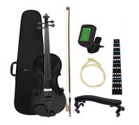 Beginner Violin 4/4 Colorful Solid Wood Violin For Beginners To Practice And Play(Black)
