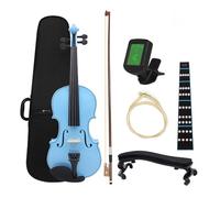 Beginner Violin 4/4 Colorful Solid Wood Violin For Beginners To Practice And Play(Blue)