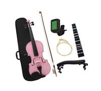 Beginner Violin 4/4 Colorful Solid Wood Violin For Beginners To Practice And Play(Pink)