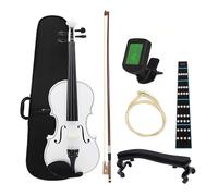 Beginner Violin 4/4 Colorful Solid Wood Violin For Beginners To Practice And Play(White)