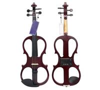 Beginner Violin 4/4 Silent Electric Violin Professional Stringed Musical Instruments With Shoulder Rest Headphones Accessories(03 Wind Red)