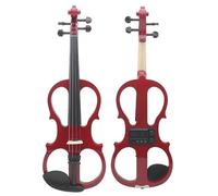 Beginner Violin 4/4 Silent Violin Professional Stringed Musical Instruments With Shoulder Rest Headphones Accessories(03 Red)