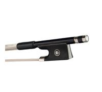 beginner violin bow 4/4 3/4 1/2 1/4 1/8 Violin Bow Carbon Fiber Round Rod Violin Bow Durable Ebony Bow White Horse Hair Balanced Bright Tone(4/4)