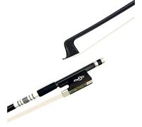 Beginner Violin Bows 1-Piece Gold Wire Braided Grid Carbon Fiber 4/4 Violin Bow White Horsehair Black Horsetail(Style 2)