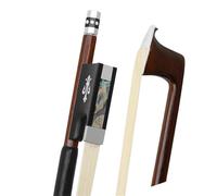 Beginner Violin Bows 4/4 Violin Bow and Case Violin Parts and Accessories Green Sandalwood Pure Horsetail Ebony Carved Shell Violin Bow