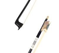 Beginner Violin Bows 4/4 Violin Bow Black Carbon Fiber Violin Bow French Horn Bow(Carbon fiber white horn)
