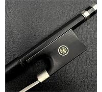 Beginner Violin Bows Black carbon fiber violin bow carbon fiber violin bow instrument accessories(4/4 carbon fiber white ponytail)