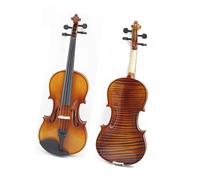 Beginner Violin Glossy Single Board Pattern Handmade Practice 4/4 Violin With Case Bow(3/4)